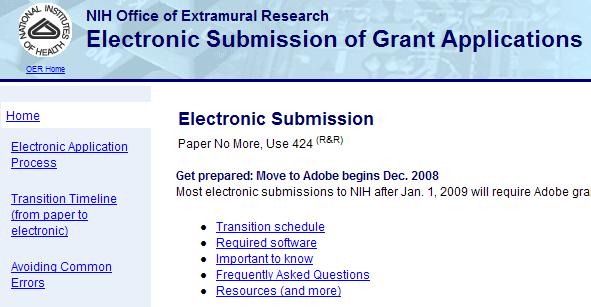 NIH Commons applicant/nih portal http://era.nih.gov/electronicreceipt/ http://era.