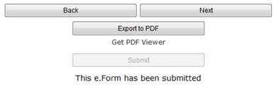 Exporting to PDF Recipients can obtain a hard copy of the amendment forms using the "Export to PDF" button located at the bottom of the Submission Summary screen under the navigation buttons Back and