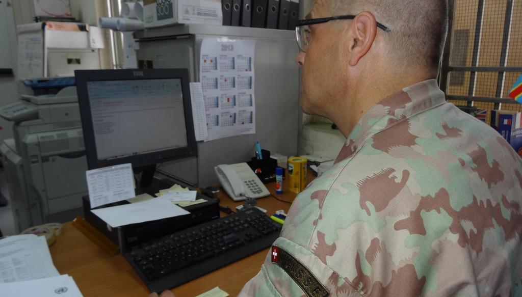 DR Congo: Swiss staff officer at headquarters.