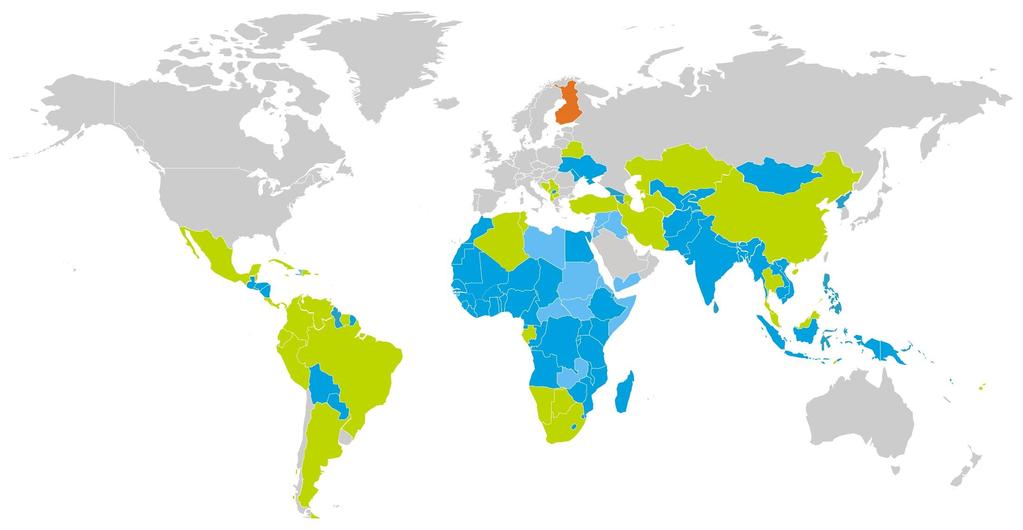 Business Partnership Support - Area of Operation Low Income Developing Countries Upper Middle