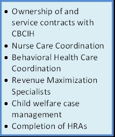 Development and Contracting Electronic Health Record Subcontracts with CBCIH and Cenpatico Operates Florida Medicaid program Contract Management of Sunshine Health CWSP SMMC/MMA plan information to
