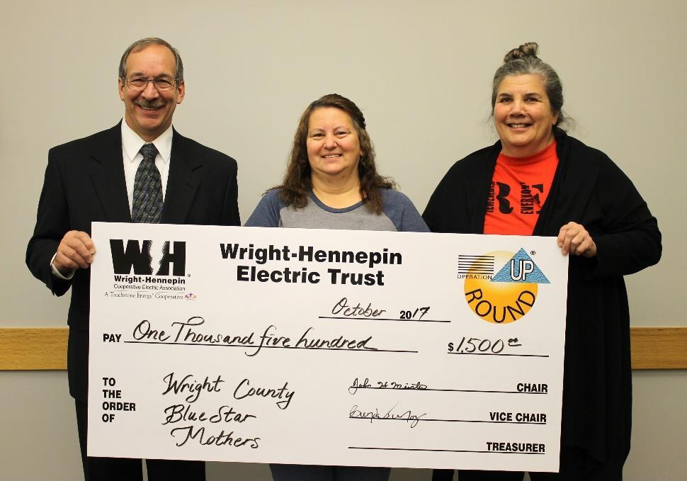 Operation Round Up recently awarded a grant to Wight County Blue Star Mothers in the amount of $1,500 to defray costs of shipping packages to deployed