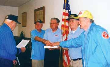 Our new officers include: Bill McKinney - Commander Frank Bloomquist Secretary Leroy Neuenfeld Treasurer Ron Fitzgerald Chaplain Ken Green, who started the chapter in 1986, installed the officers.