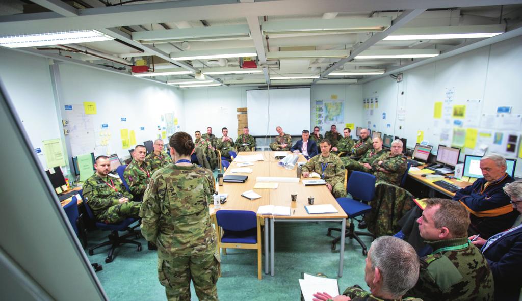 TRAINING AND EXERCISES Logistics planning and operational risk assessment brieﬁng. Photo by Maj.