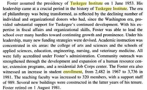 Tuskegee Institute s endowment was $14.