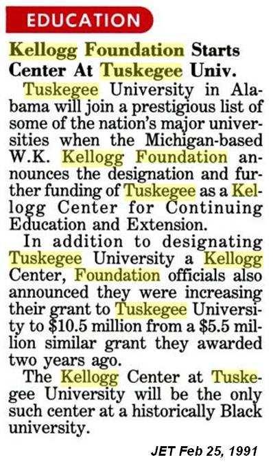 Kellogg Hotel and Conference Center In 1994, Tuskegee University received funding from the Kellogg Foundation to build the Kellogg Hotel and Conference Center, one of only 14 such centers throughout