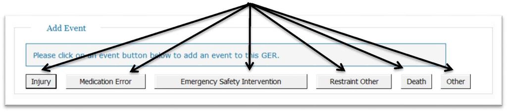 Choosing Event Types After event information is entered, you must select the event type from Therap s options.