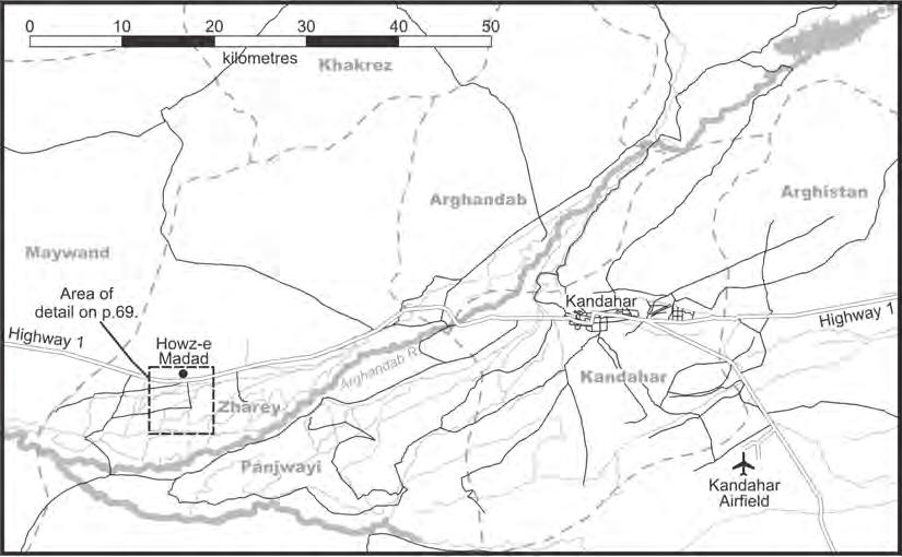 Canadian Military History, Vol. 17 [2008], Iss. 1, Art. 6 Map drawn by Mike Bechthold 2008 in 2003 designed to rationalize the physical conformation of the land to provincial district administration.