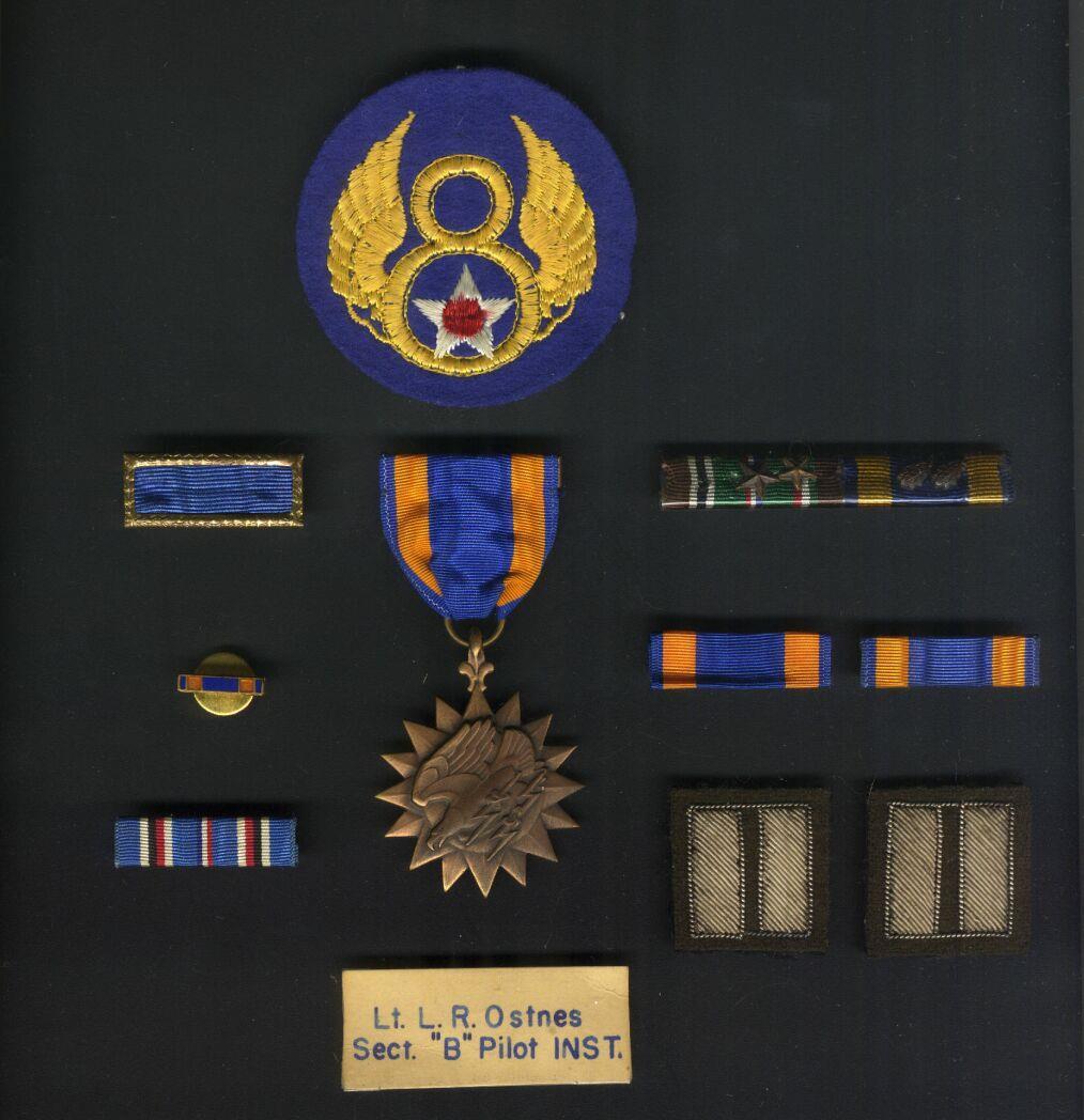 Lt. Leif Robert Ostnes Medals and Patch: The Captain Bars are made of material instead