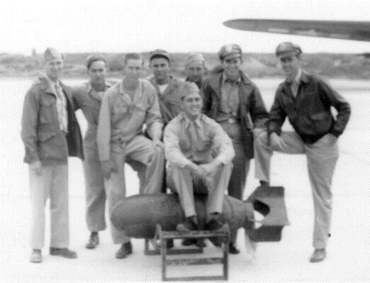 There were nine assigned to the crew. One of the crew is taking the picture probably Lt. Leighton. Photo most likely taken at Biggs Field near El Paso, Texas before the men went to Europe.
