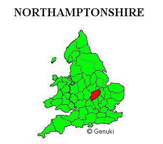 Northamptonshire as located within England