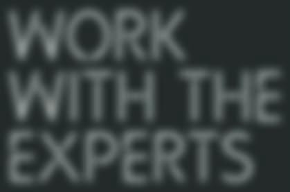 WORK WITH THE EXPERTS When we say