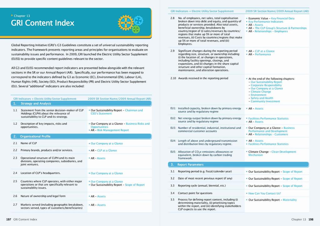 Global Reporting Initiative (GRI)'s G3 Guidelines constitute a set of universal sustainability reporting indicators.