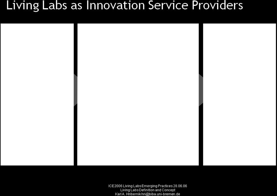 In this project we took the stand that Living Labs are established principally following economic rationale. The figure below illustrates Living Labs as service providers.
