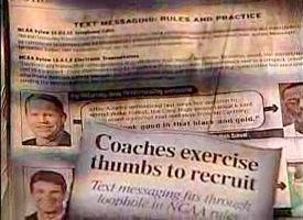 'Give me a call' ESPN also found evidence of coaches using text messages as a loophole to get around the restrictions on calling recruits.