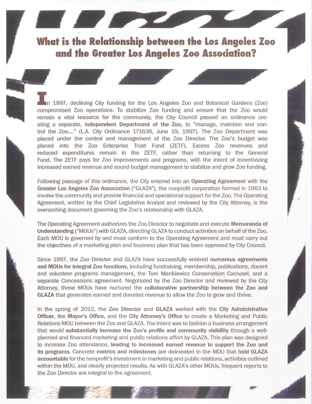 What is the Relationship between the LosAngeles Zoo and the Greater LosAngeles Zoo Association?