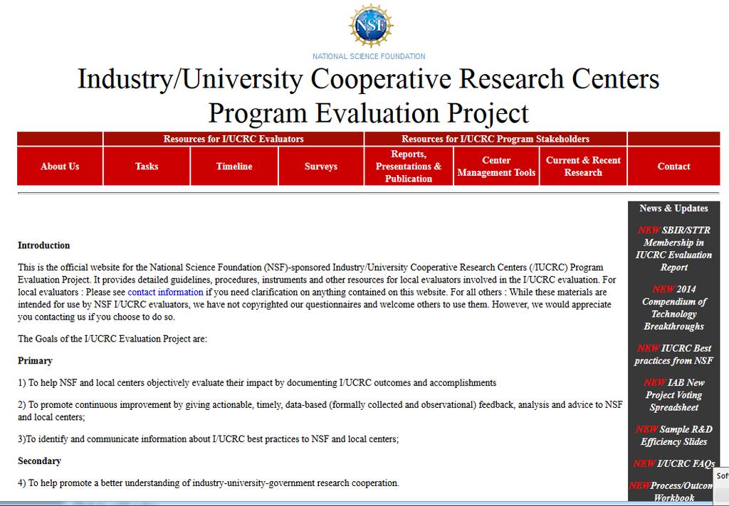 Evaluator Resources https://www.ncsu.edu/iucrc/ Dear Evaluator Memo Dear Evaluators: Greetings from the evaluation team at NCSU!