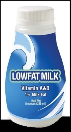 MILK Allowable milk options: -Fat-free (unflavored or flavored) -Low-fat (unflavored only) -Lactose-reduced or