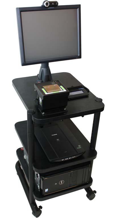 MOBILE CONFIGURATION Fieldprint Stations are set up on a mobile cart, making it easy to move around the office or convenient to set up in an unused space.