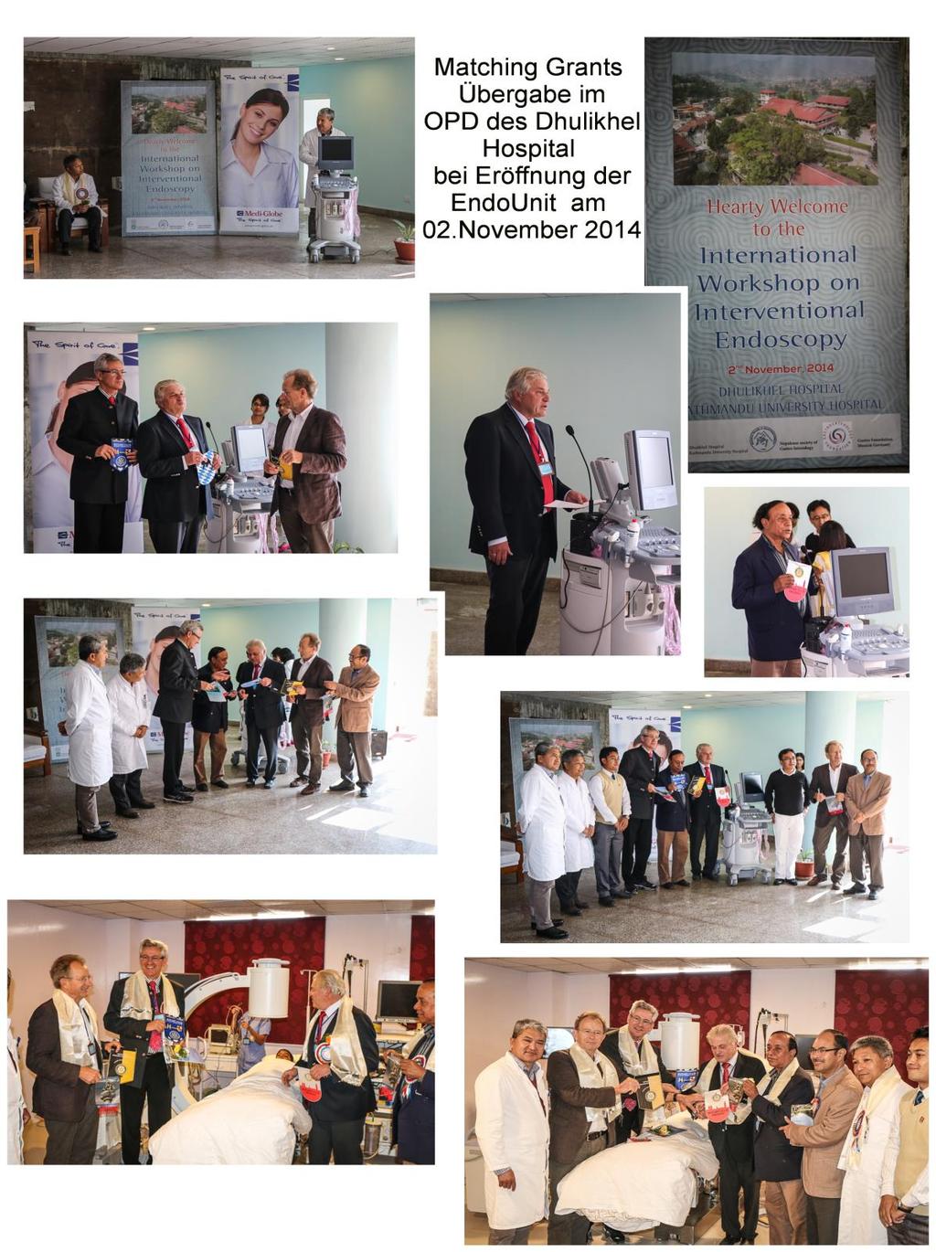 Matching grants handover in the OPD of Dhulikhel Hospital during the opening of the endoscopy unit on November 2, 2014 Handover ceremony for the new X-ray and