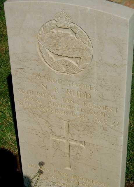 RUDD, NORMAN REGINALD. Trooper, 7941500. 50th Royal Tank Regiment, Royal Armoured Corps. Died Saturday 18 December 1943. Aged 22. Born and resided Kent.