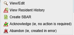 Step 3. Click Create SBAR. Step 4. The SBAR Entry page will open for data entry.