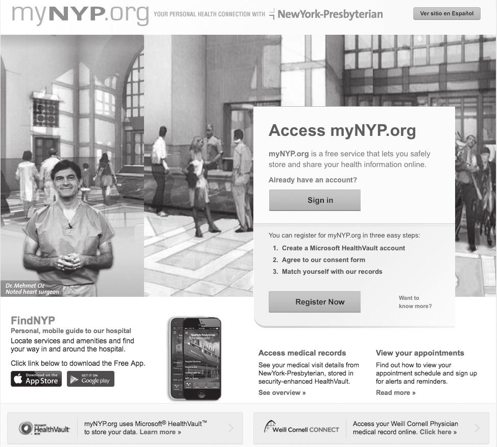 PREPARING FOR YOUR STAY l For Your Consideration Online Personal Health Record: mynyp.org NewYork-Presbyterian Hospital is pleased to offer mynyp.