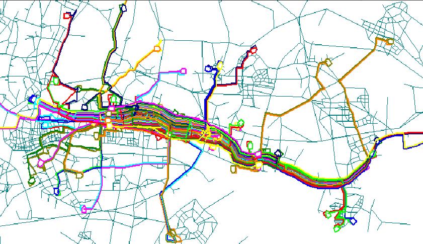 9 Laluan bagi 31 BRT di Guangzhao, China (Sumber: China BRT dan Guangzhou BRT Slide, ITDP