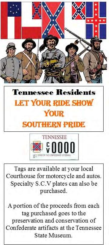 Rack Cards The Tennessee Division printed License Plate Rack Cards to be placed in car tag registration and other valid