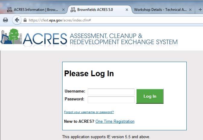 E Tool #2: ACRES Web address: http://www.epa.