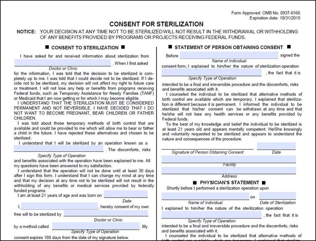 Consent for Sterilization