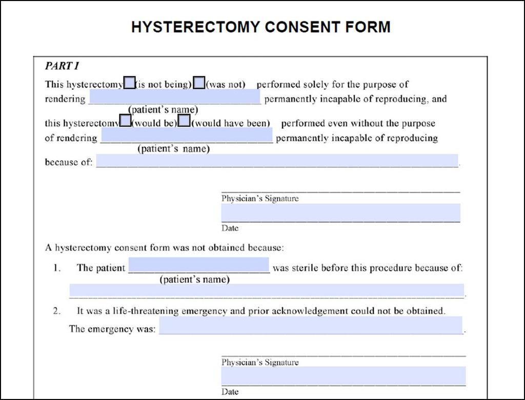 Hysterectomy Consent