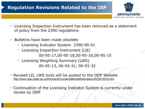 ODP assessed what type of impact the regulation amendments would cause. Some related items that were identified as requiring revisions are listed above.