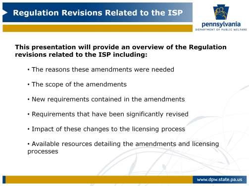 This presentation will provide all interested stakeholders with an overview of why these amendments were needed and their scope.