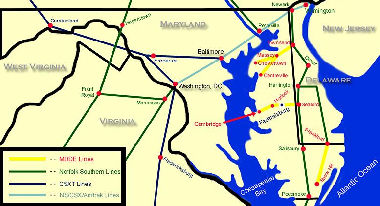 Figure 4-6: Maryland Rail System Source: Maryland & Delaware Railroad Company 2015 Airport - The closest regional general aviation airport is Bay Bridge on Kent Island, approximately 16 miles to the