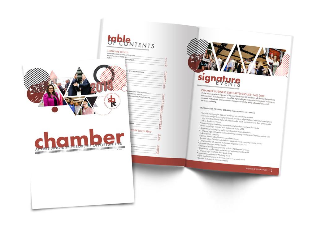 advertising & SPONSORSHIPS CHAMBER MAGAZINE 24-page quarterly, four-color magazine circulated to 3,000 member contacts, public officials and leaders in the business community.