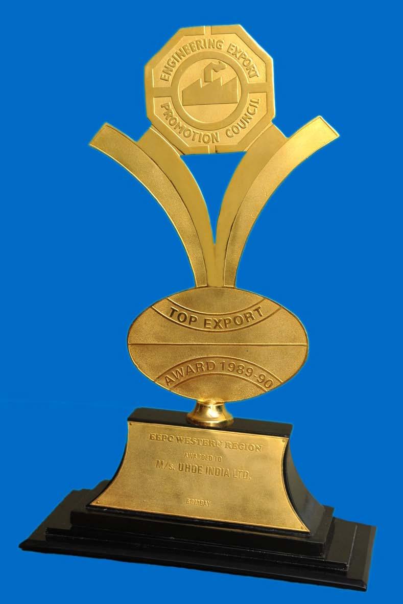 Engineering Export Promotion Council of India 1989-90 Top Export Award awarded by the