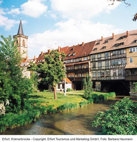 Erfurt's colourful history goes back at least 1.250 years. Thuringia's largest city is distinguished by several unique features such as the cathedral and the Church of St.
