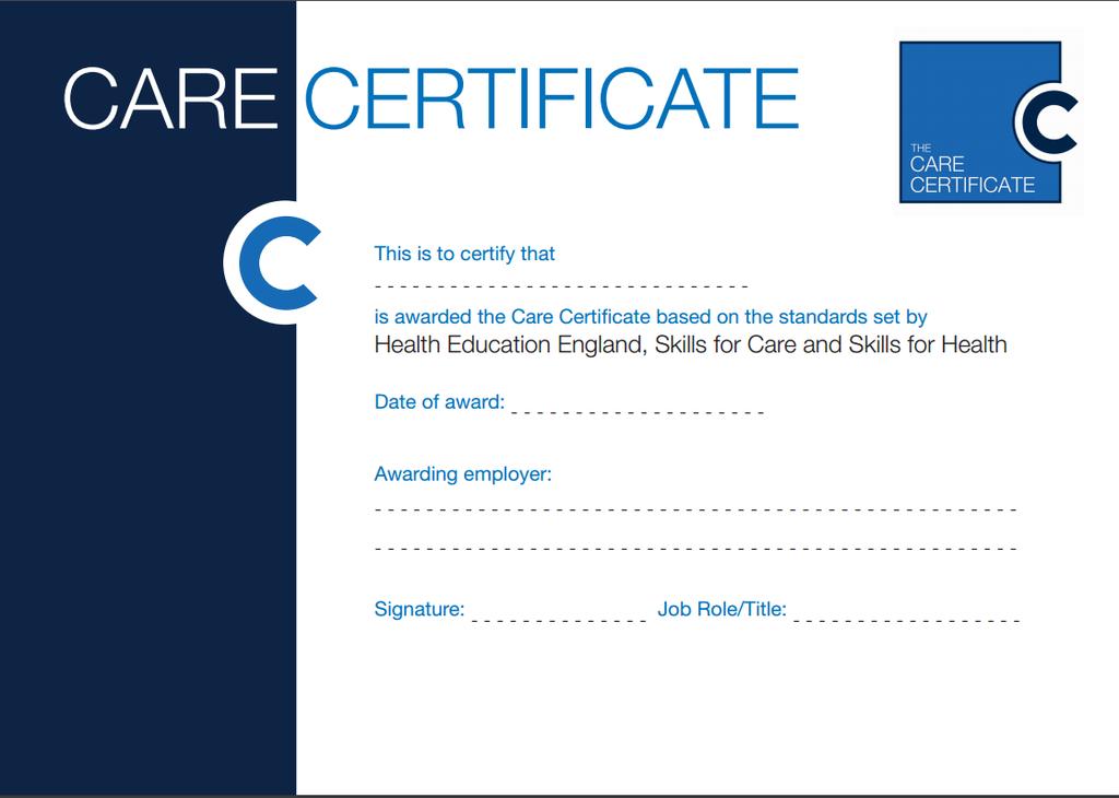 Care Certificate The Care Certificate is a set of standards that social care and health workers stick to in their daily working life.