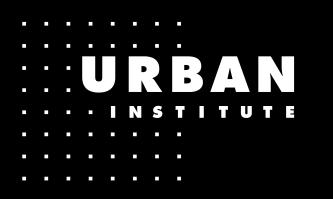 AB O U T T H E U R BA N I N S T I T U TE The nonprofit Urban Institute is dedicated to elevating the debate on social and economic policy.