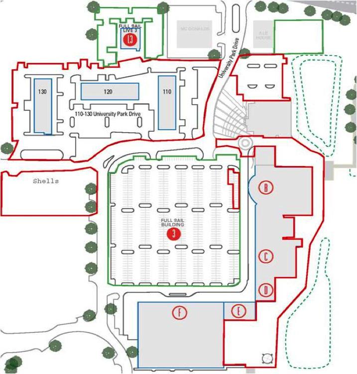 Areas in RED are off-limits for both student and staff parking. Parking in any tenant parking spaces (i.e. Cash America Pawn, Firehouse Subs, Crispers) may result in the vehicle being towed at owner s expense.