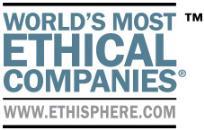 In 2013, 2014, and 2016, Sharp was recognized as one of the World's Most Ethical Companies by the Ethisphere Institute, the leading business ethics think tank.