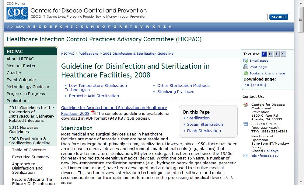 CDC Guideline for