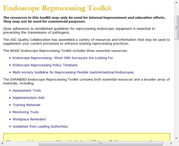 Endoscope Reprocessing Toolkit