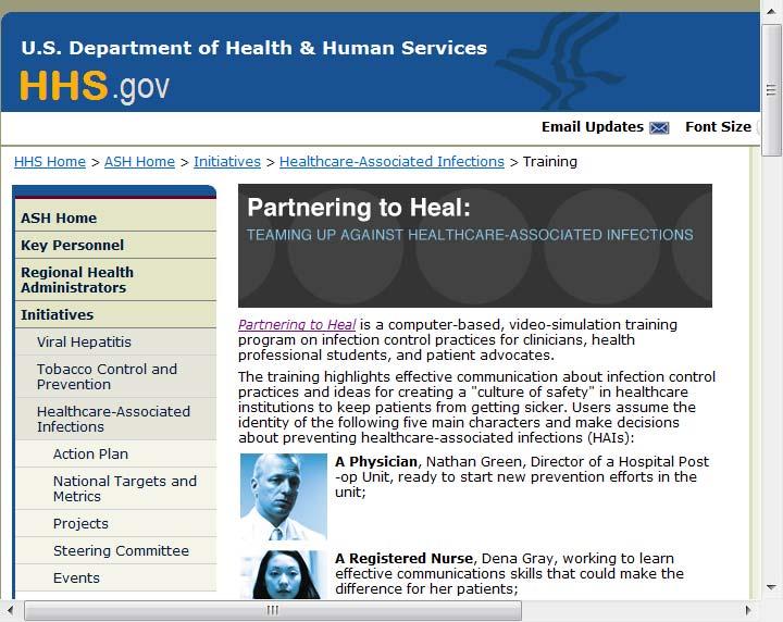 Video on Preventing HAI www.hhs.