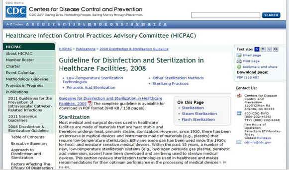 Page 119 CDC Guideline for Disinfection & Sterilization