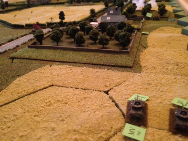 Unfortunately most of the rounds fell at the eastern end of the line and failed to cause casualties among the US 1 st Platoon squads or damage Sherman No. 1 in the middle of the road.