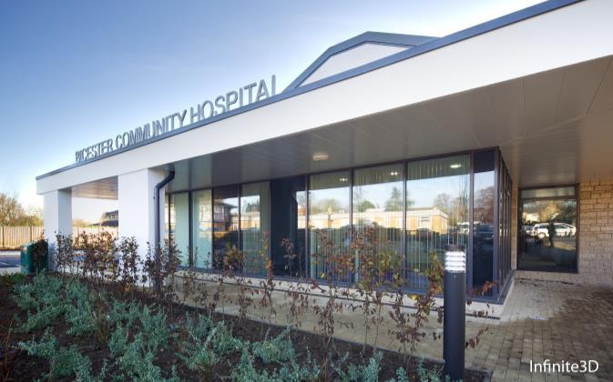 Bicester Community Hospital Community hospitals in Oxfordshire Services include: one ward providing 12 beds first aid unit (FAU) outpatient clinics therapy services X-ray services Contact: Bicester