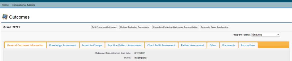Viewing Uploaded Outcomes Documents.