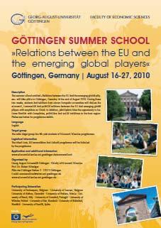 Intensive Programme Göttingen: Göttingen Summer School Relations between the EU and the
